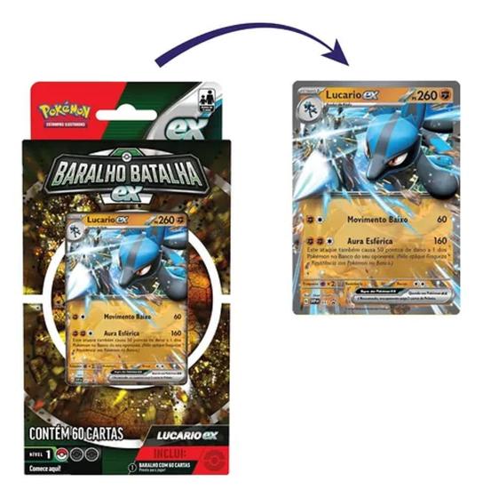 Imagem de Jogo De Carta Pokémon Deck Lucario Ex Baralho Batalha Copag