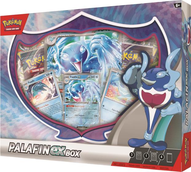 Imagem de Jogo de cartas colecionáveis Pokémon Palafin EX Box com pacotes de reforço