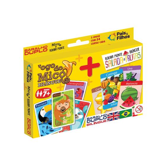 Imagem de Jogo De Cartas Duplo Mico e Rouba Monte Bilingue