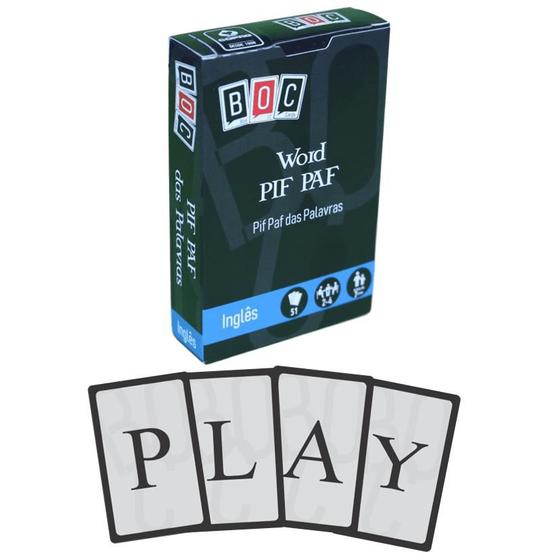 Jogo de Cartas em Inglês BOC 01 Word Pif Paf Editora BOC Deck de
