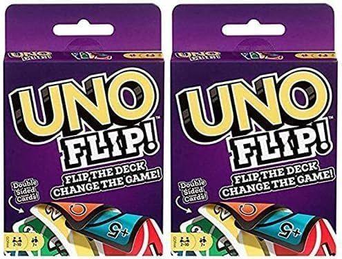 Imagem de Jogo de cartas Mattel Uno Flip Combo Pack de 2 para crianças de 7 anos ou mais