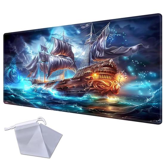 Imagem de Jogo de cartas Playmat FXIANGWL Ancient Sailing Ship in Rough Sea