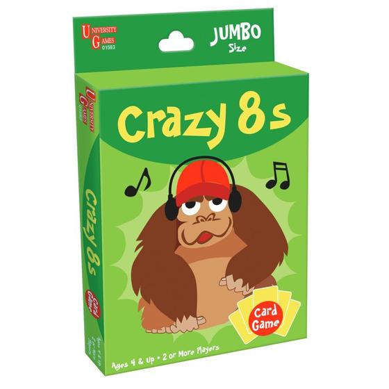 Imagem de Jogo de cartas University Games Crazy 8s Jumbo Size Kids 4+ Years