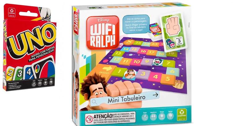 Imagem de Jogo de Cartas UNO + Jogo Wifi Ralph Mini Tabuleiro