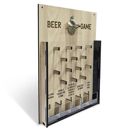 Imagem de Jogo de Cerveja Criativo Diversão em Mdf Aspen - Beer Game / Meu Nível - Minhas Histórias / Cantinho do Churrasco