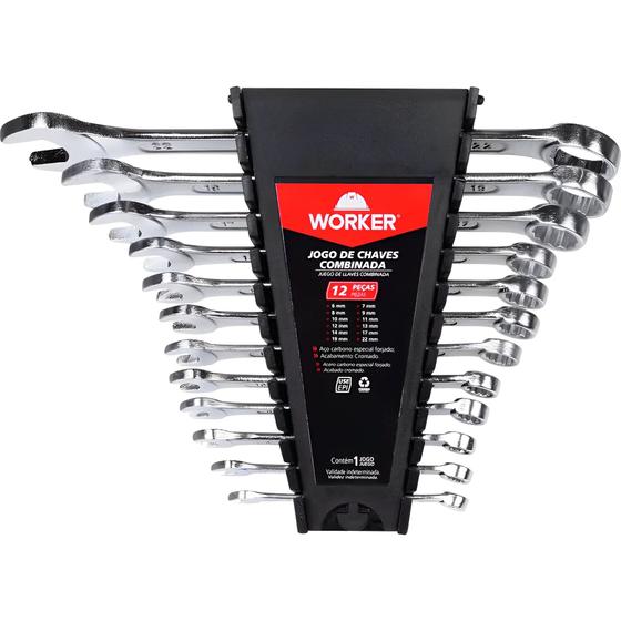 Imagem de Jogo de Chave Combinada 6 a 22mm 12Pcs -Worker