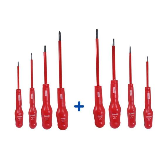 Imagem de Jogo de Chave Fenda e Philips com 8 peças Sibratec com Cabo Isolado 1000V