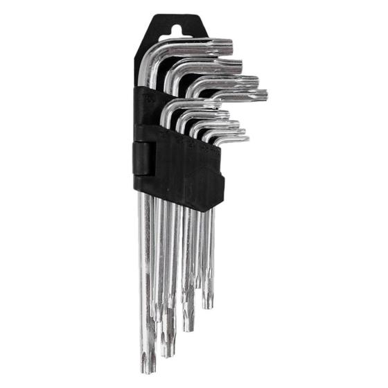 Imagem de Jogo De Chave Torx Tipo L Torque Longa Com 9 Peças Tamanho M