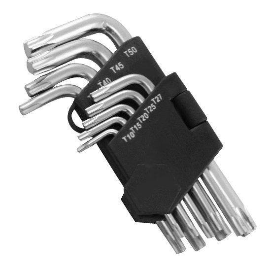 Jogo De Chave Torx Torque Longa Tipo L de Aço T10 A T50 Menor preço em Jogo De Chave Torx Torque Longa Tipo L de Aço T10 A T50