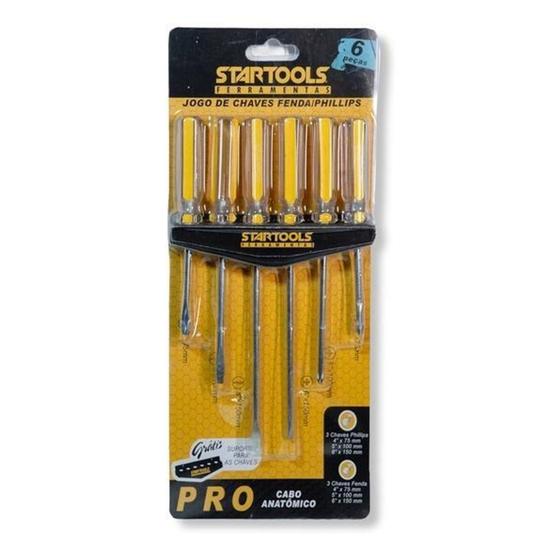 Jogo de chaves fenda e phillips com 6 peças startools - Jogo de Chave ...