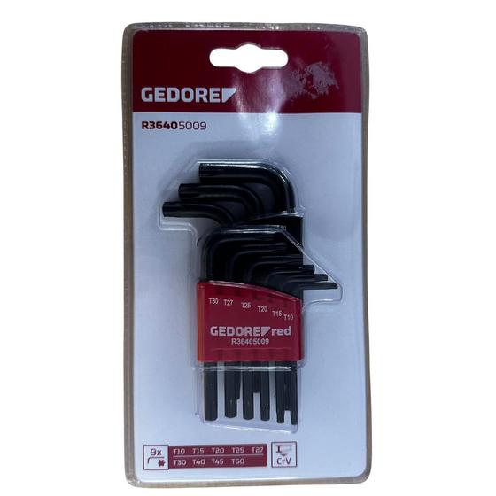Imagem de Jogo de chaves L Torx Hexalobular T10-T50 (9 peças) - Gedore - R36405009