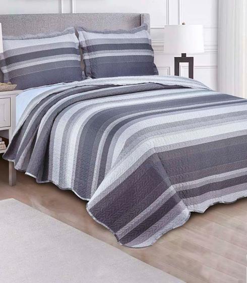 Imagem de Jogo De Colcha Evolution Patchwork Casal Camesa Azul
