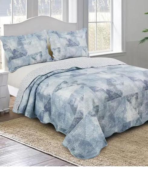 Imagem de Jogo De Colcha Evolution Patchwork Queen Camesa Azul