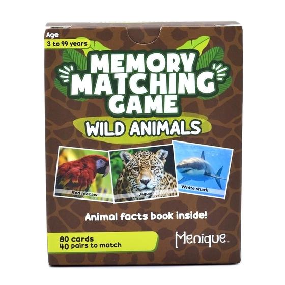 Imagem de Jogo de combinação de memória Menique Wild Animals com 80 ca