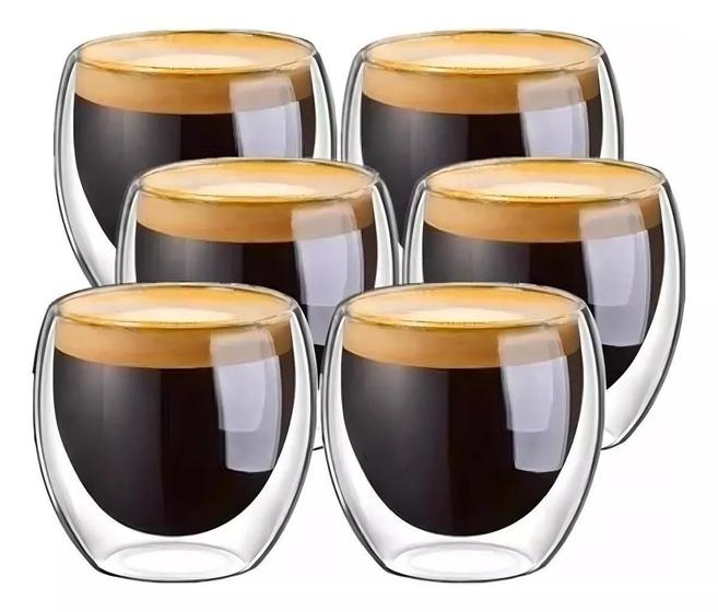 Imagem de Jogo De Copo De Vidro Com Parede Dupla Bistro Com 6 Pç 80Ml