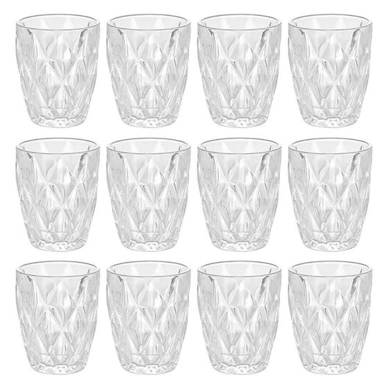 Imagem de Jogo de Copos de Vidro Diamond Transparente 270ml 12 peças - Lyor
