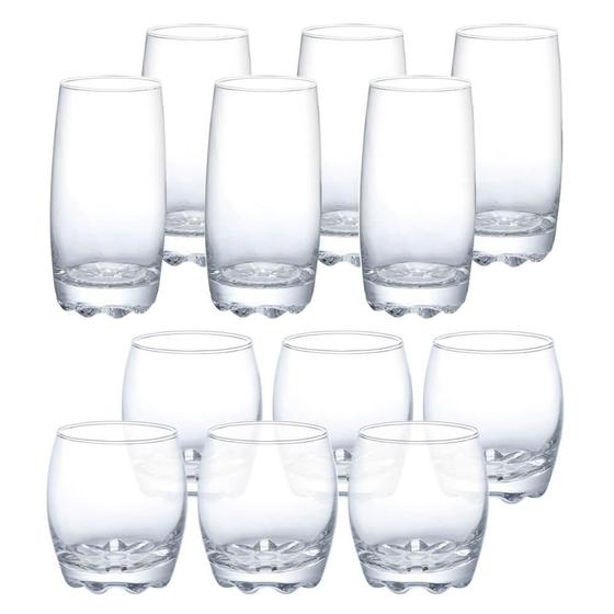 Imagem de Jogo de Copos de Vidro Transparente Apolo Long Drink e Baixo 12 peças - Hauskraft