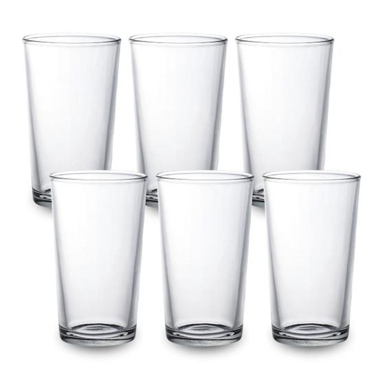 Imagem de Jogo De Copos Em Vidro Kit 6 Peças Cozinha Água Suco Drink
