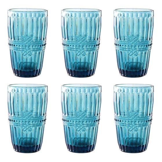 Imagem de Jogo de Copos Fratello Azul 355 ml com 6 Peças LHermitage
