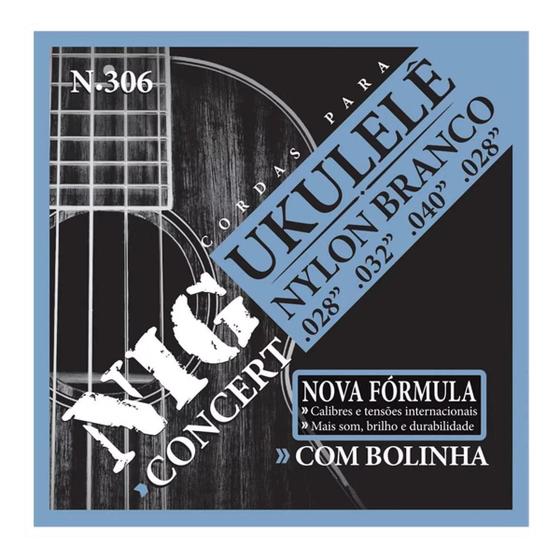 Imagem de Jogo De Corda Ukulelê Nylon Branco Concert Com Bolinha Nig