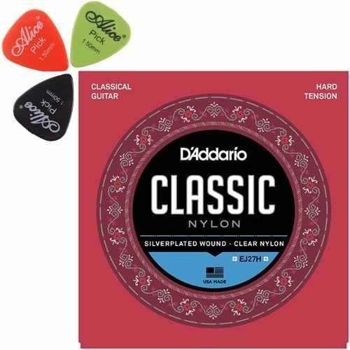 Imagem de Jogo De Cordas Classic Nylon Alta D'addario Ej27h + Palhetas