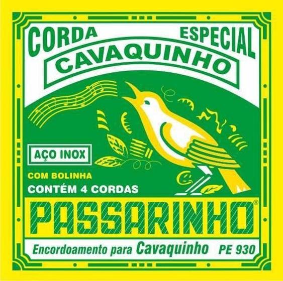 Imagem de Jogo de Cordas para Cavaquinho em Aço com bolinha PE930 - Passarinho - Paganini