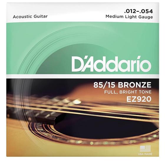 Imagem de Jogo De Cordas Para Violão Aço Folk 012 Daddario Ez920