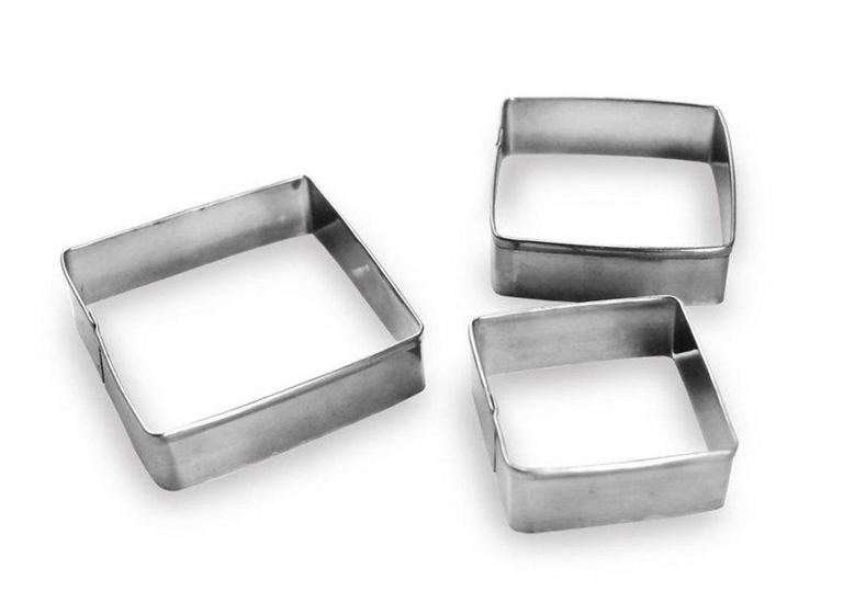 Jogo de Cortador Inox Quadrado com 3 peças - Ke home Menor preço em Jogo de Cortador Inox Quadrado com 3 peças - Ke home