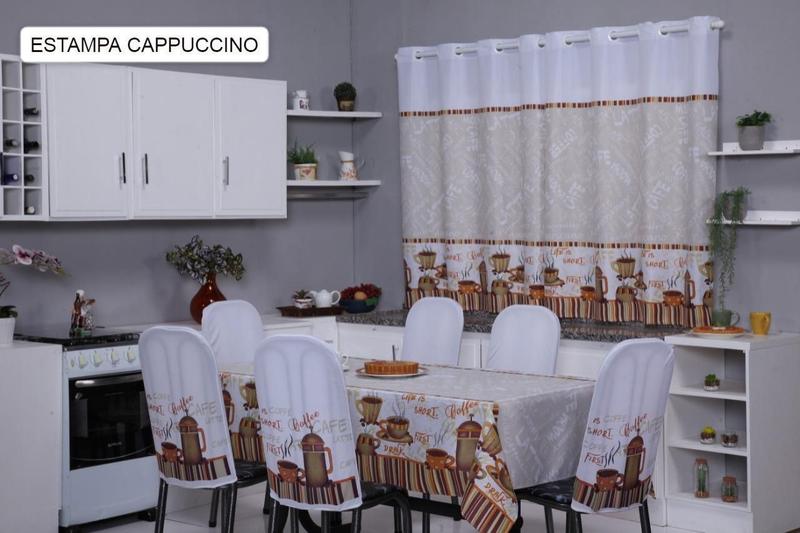 Imagem de Jogo De Cozinha 3 Pçs Estampada Mesa D 4 Lugares - Capuccino