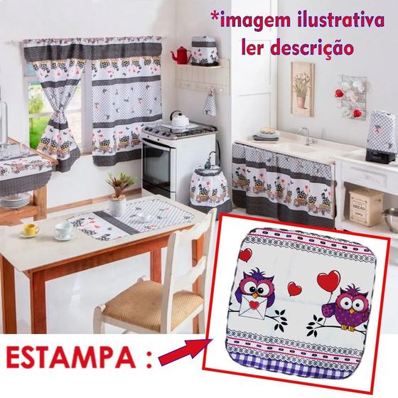 Imagem de Jogo De Cozinha Estampado Com 10 Peças em Tergal