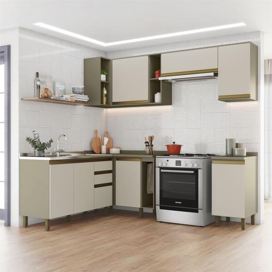 Jogo De Cozinha Modulada Mdf Armários De Canto - Móveis Leartam Menor preço em Jogo De Cozinha Modulada Mdf Armários De Canto - Móveis Leartam