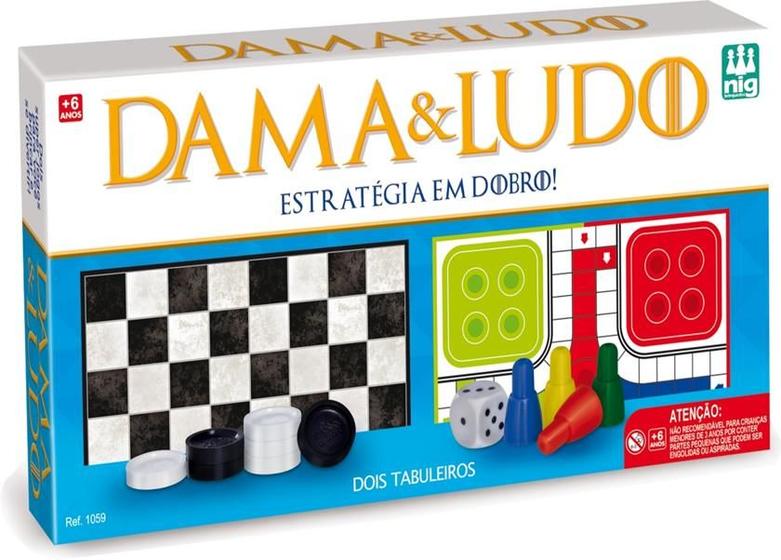 Imagem de Jogo De Dama E Ludo - 2 Jogos - Estratégia Em Dobro - Nig