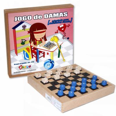 Jogo de Damas Adaptado - MDF 24 Peças Menor preço em Jogo de Damas Adaptado - MDF 24 Peças