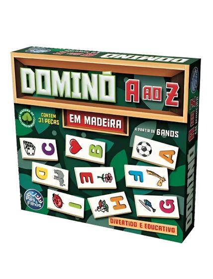 Imagem de Jogo De Domino A ao Z Madeira Pais e filhos