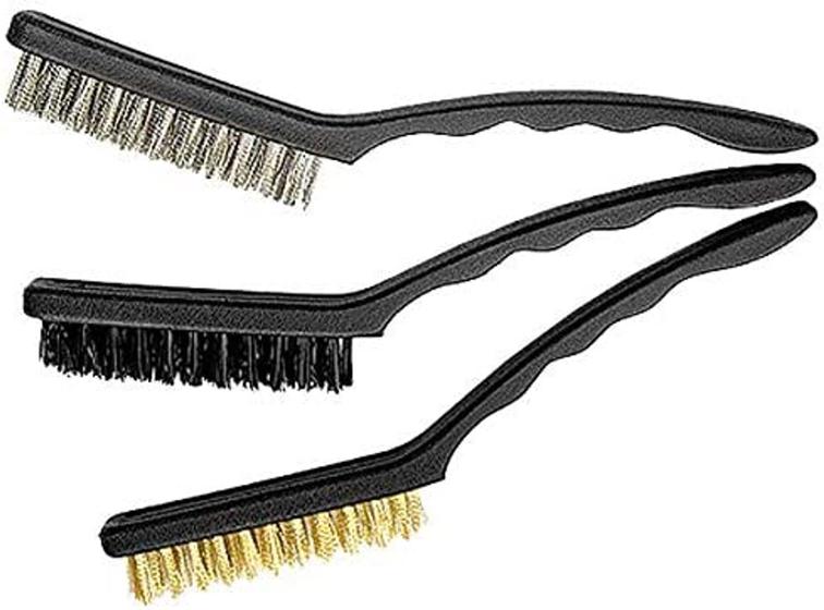 Imagem de Jogo De Escova De Aço Grande, 3 Pçs, Com Cabo Plastico Mtx