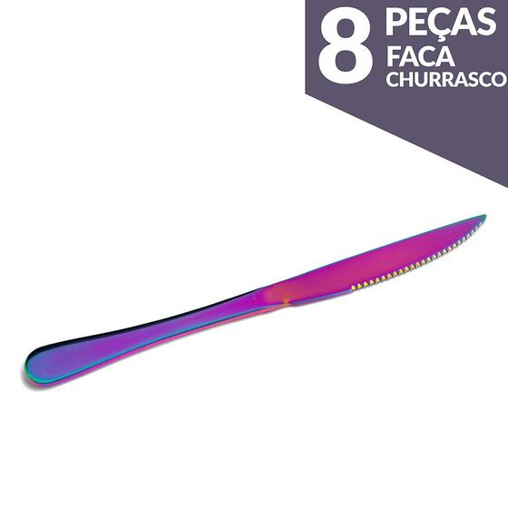 Imagem de Jogo de Faca Churrasco Inox Furtacor 8 Peças Gourmet Mix