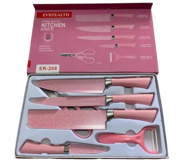 Jogo De Facas Cozinha Chef Rosa Inox E Cerâmica 6 Peças Menor preço em Jogo De Facas Cozinha Chef Rosa Inox E Cerâmica 6 Peças