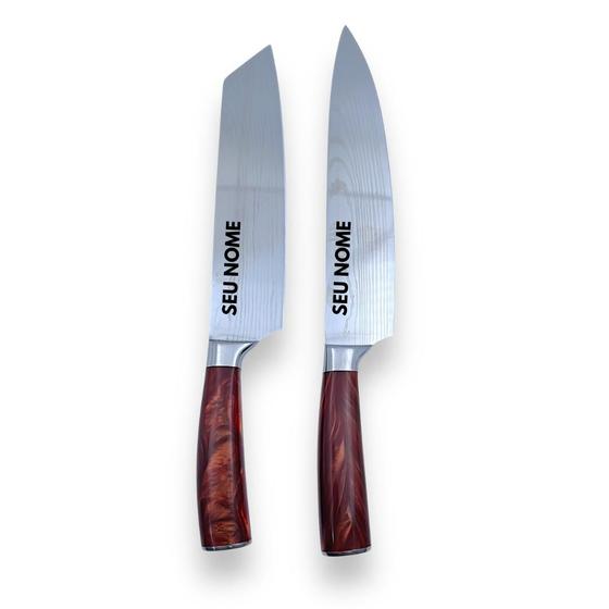 Imagem de Jogo de Facas Profissionais Inox Personalizadas com o Nome