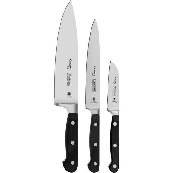 Jogo de Facas Tramontina para Legumes Century 3 Peças Inox Menor preço em Jogo de Facas Tramontina para Legumes Century 3 Peças Inox