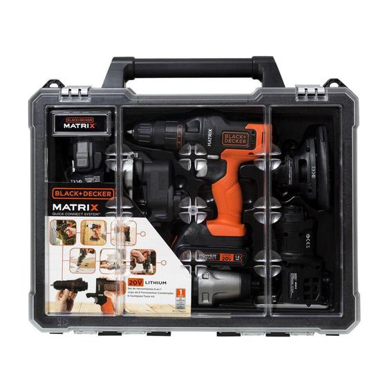 Imagem de Jogo de Ferramentas Black & Decker Matrix 20V com 6 Cabeçotes Combinados Bivolt MTX20K6A-BR