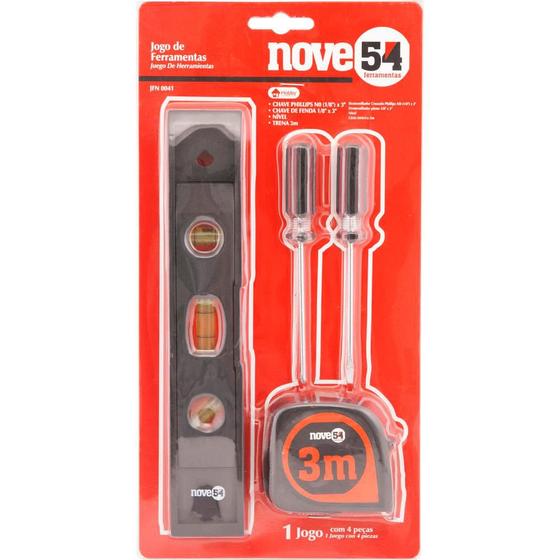 Jogo de ferramentas com 4 peças aço carbono jf041 - Nove54 Menor preço em Jogo de ferramentas com 4 peças aço carbono jf041 - Nove54