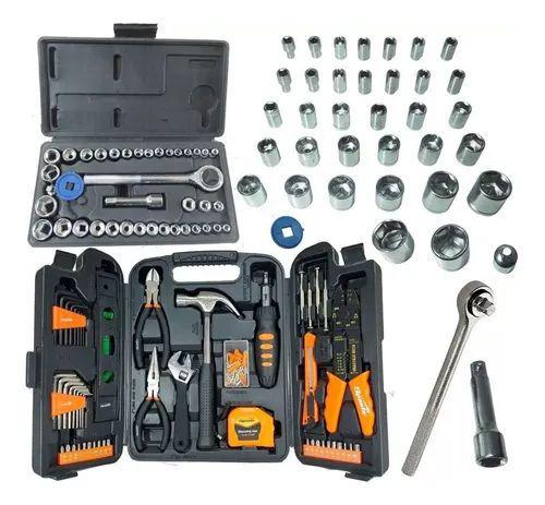 Jogo De Ferramentas + Kit Soquetes C/ Catraca - 169 Peças Menor preço em Jogo De Ferramentas + Kit Soquetes C/ Catraca - 169 Peças