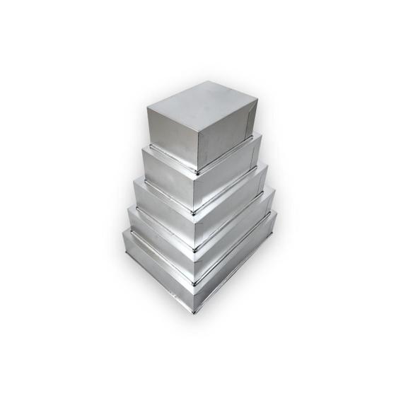 Imagem de Jogo de formas retangulares para bolo alta 5 peças alumínio