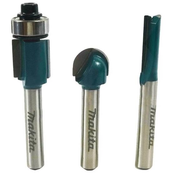 Imagem de Jogo de Fresas com Haste 1/4" Makita D-16461 com 3 Peças