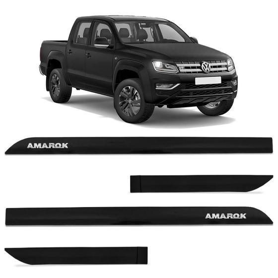 Imagem de Jogo de Friso Lateral Amarok CD 2010 a 2023 Preto Mystic Alto Relevo