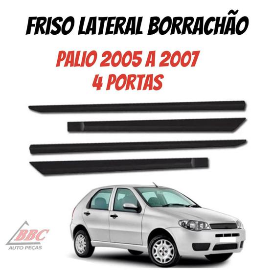 Imagem de Jogo De Friso Lateral Borrachão Friso Palio 2005 A 2007 / 4 Portas
