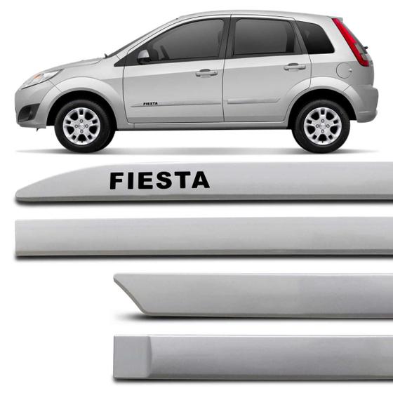 Jogo de Friso Lateral Fiesta Hatch Sedan 2009 a 2014 Prata Enseada Facão com Grafia Tipo Borrachão Menor preço em Jogo de Friso Lateral Fiesta Hatch Sedan 2009 a 2014 Prata Enseada Facão com Grafia Tipo Borrachão