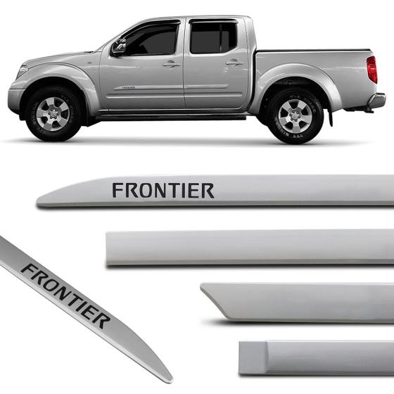 Imagem de Jogo de Friso Lateral Frontier 2008 a 2013 Prata Facão com Grafia Tipo Borrachão