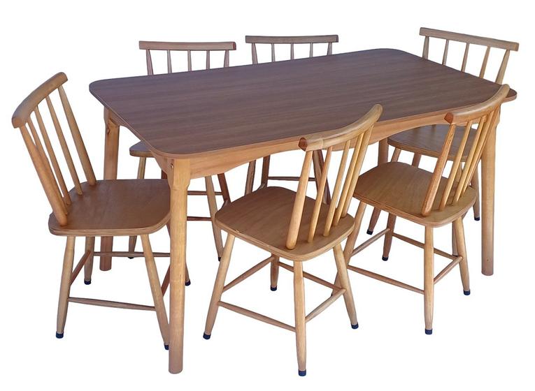Imagem de Jogo de Jantar Colonial Brisa Mesa 137X80 cm + 06 Cadeiras MEL Rustico