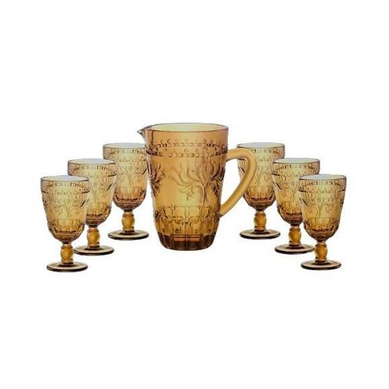 Imagem de Jogo de Jarra e 6 Taças Lótus Taça285ml/Jarra1300ml - Lohan